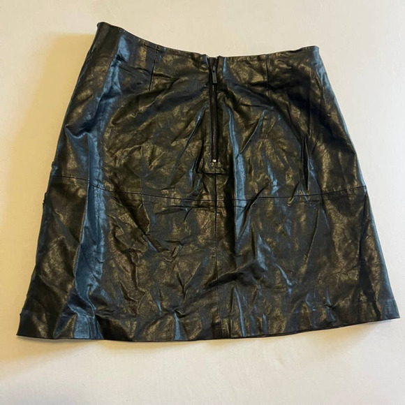 Vince Camuto Black A-line Faux Leather Skirt 4 - Picture 7 of 9